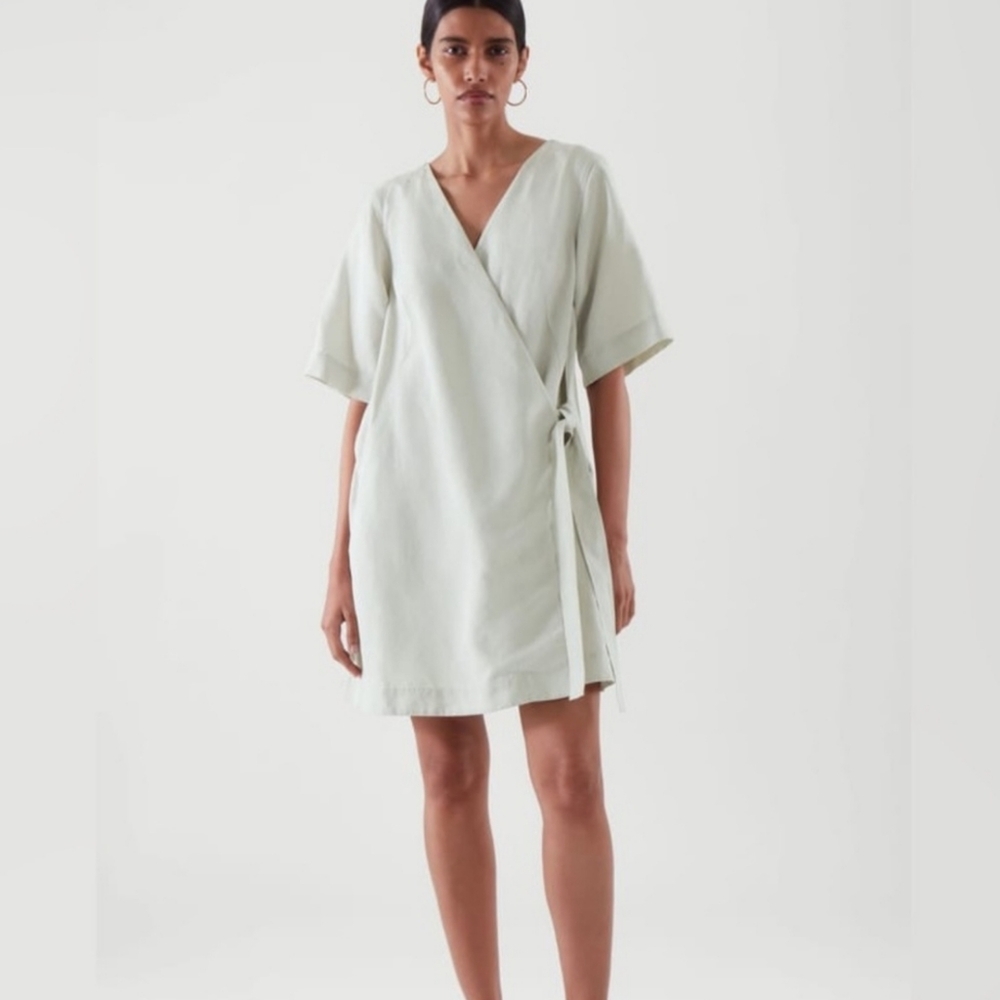 COS Linen Blend Wrap Dress